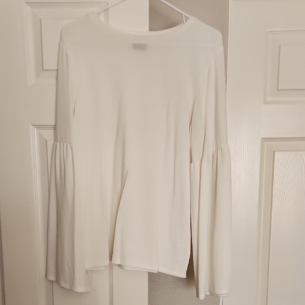 Cream Bell-Sleeve Sweater